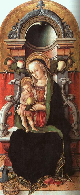 Carlo Crivelli Madonna and Child Enthroned with a Donor oil painting image
